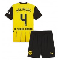 Borussia Dortmund Nico Schlotterbeck #4 Hjemmebanesæt Børn 2024-25 Kortærmet (+ Korte bukser)